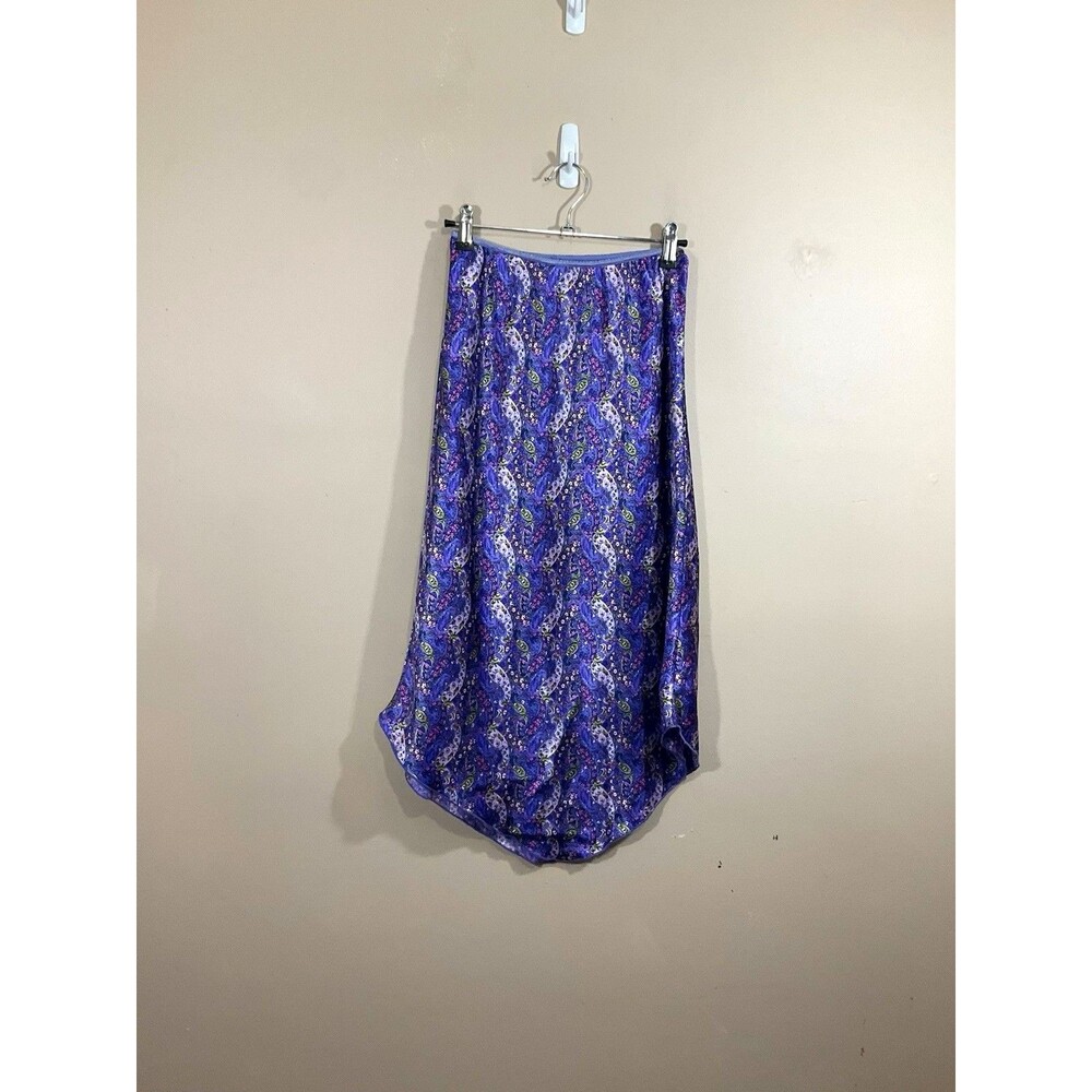Vintage Womens Floral Paisley Midi Skirt M Purple Boho Hippie Festival Fairy Y2K